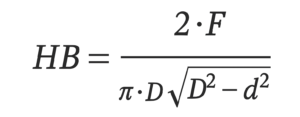 Brinell hardness test formula